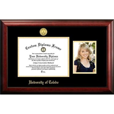 Campus Images OH985PGED-108 8 x 10 in. University of Toledo Gold Embossed Diploma Satin Mahogany Frame with 5 x 7 in. Portrait
