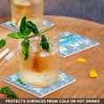 thumbnail image 3 of 3drose, Hi Hawaii Vacation Design with Flamingo Pattern Background., Set of 4 Ceramic Tile Coasters, 3 of 7