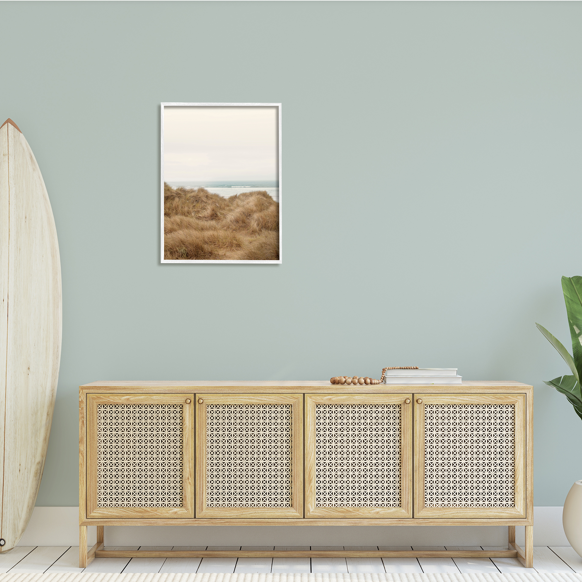Stupell Indtries Tall Grass Field Beach Waves Sun Bleached Sky,24 x 30,Design by Ian Winstanley
