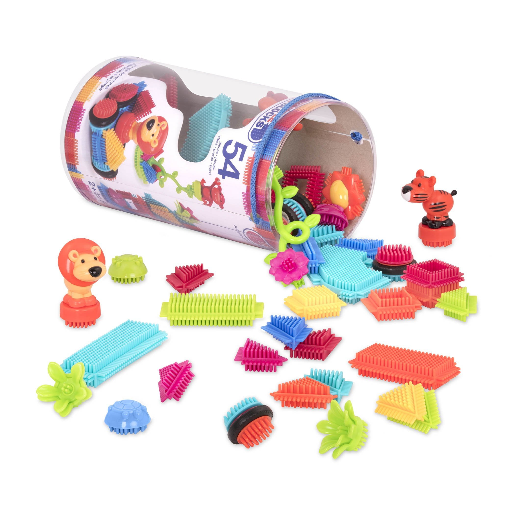 Battat Jungle Bristle Blocks 54 Piece Set Walmart