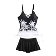 thumbnail image 4 of IFNWSV Womens Tankini Swimsuits Plus Size Floral Print Drawstring Adjustable Spaghetti Strap 2 Piece Bathing Suit Set Black L, 4 of 5