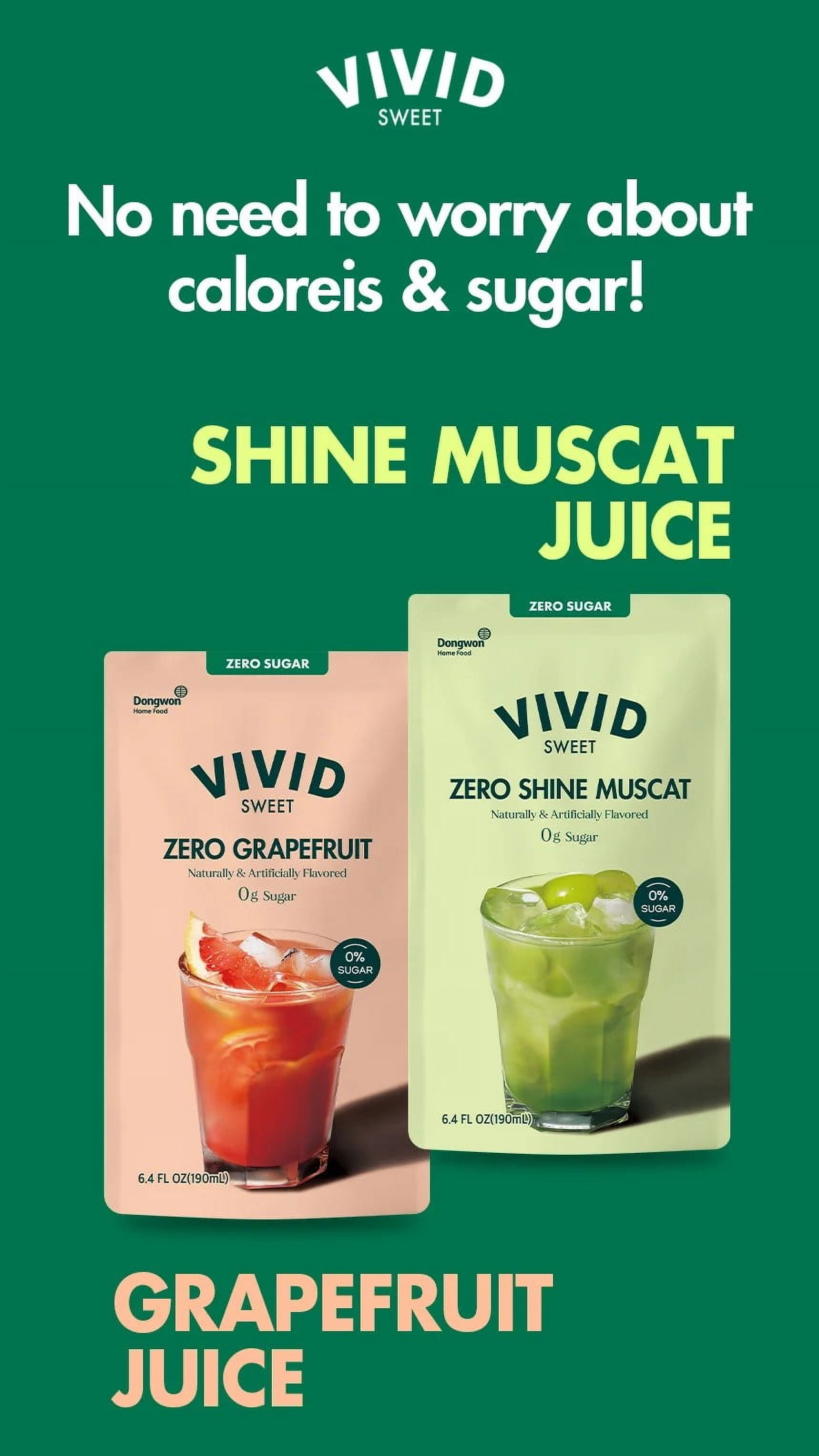 Vivid Sweet - Grapefruit Ade, Zero Sugar, Zero Calories, No Artificial Preservatives or Corn Syrup, 6.4 fl oz (10 Pouch) (10 Pouch, Zero Grapefruit Ade)