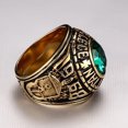 thumbnail image 2 of Femmes Hommes Manhattan Collège Anneau avec Vert CZ Cristal Graduation Cadeau, 2 of 4