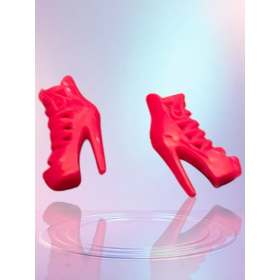 Lol Surprise doll OMG Bartz Doll Shoes High Heels Red Pink Faux Laced Transparent Jellies Stilettos