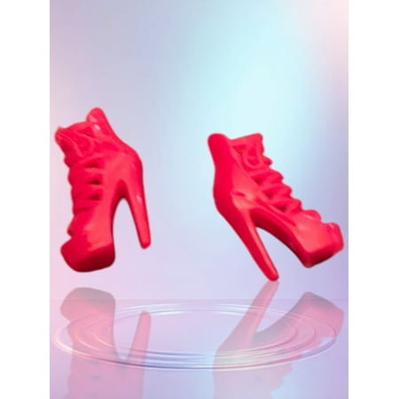 Lol Surprise doll OMG Bartz Doll Shoes High Heels Red Pink Faux Laced Transparent Jellies Stilettos