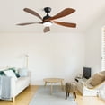 thumbnail image 5 of 45"  Ceiling Fan with Integrated LED Light, Matte Black DC Motor Fan with Dark Wood ABS Blades, Quiet Reversible Indoor Fan for Bedroom Living Room, 5 of 10