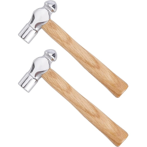2pcs Ball Peen Hammer 4oz Carbon Steel Hammer Metal Jewelry Hammer Dual-Sided Metal Hammer Portable Steel Hammer for DIY Household Workshop Metal for DIYming Repairing Stamping 15.5cm/6.1"
