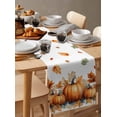 thumbnail image 6 of ERUNPONLY Orange Pumpkin Fall Table Runner - 108 Inch Long Thanksgiving Maple Leave Autumn Cotton and Linen Blended Dress Scarves Farmhouse Table Runner for Kitchen Dining, Coffee Table, 13"x108", 6 of 8