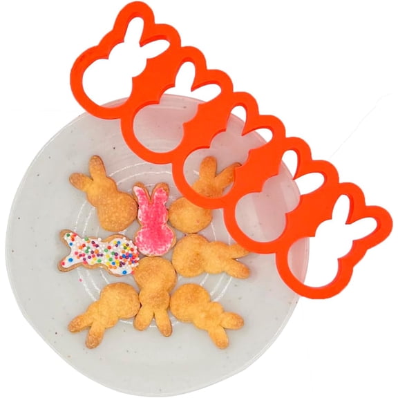 2 inch Mini Easter Bunny Cookie Cutter, Made in USA by Mighty Gadget (5 bunny)