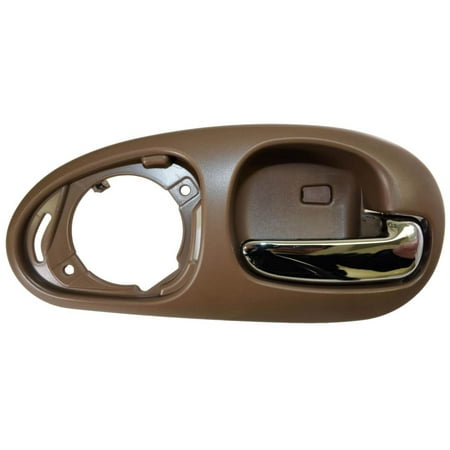 Door Cover Housing - PT Auto Warehouse CH-2334ME-RR - Inner Interior Inside Door Handle, Beige Housing with Chrome Lever - without Speaker Cover, Passenger side Rear