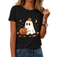 thumbnail image 2 of Akiihool Halloween Shirt Womens Oversized Tshirt Flower Graphic Tees Nashville Music Short Sleeve Shirts Summer Casual Loose Beach Tops (Black,XL), 2 of 7