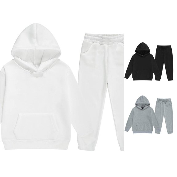 RMGVDSD Girls Sweatsuit 2 Piece Outfits Solid Color Hoodie Sweatshirts and Sweatpants Sets Children'S Hoodie Set Casual Fall Winter Outfit 3-4 Years