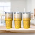 thumbnail image 2 of Double Wall 20oz Textured Handle Tumbler, Stainless Steel Insulated Travel Coffee Mug, Geometric Design Leak Proof Straw Lid, 2 of 5