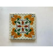 Talavera  6 x 6 in. Mexican Decorative Tiles, L121 - Pack of 4