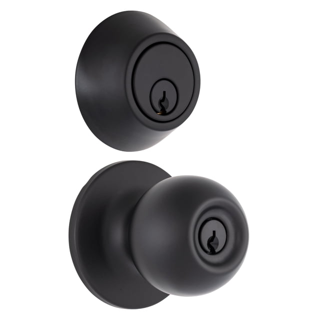 Juego de cerrojos para pomos de puerta BRINKS, negro mate, ANSI grado 2 ADA
