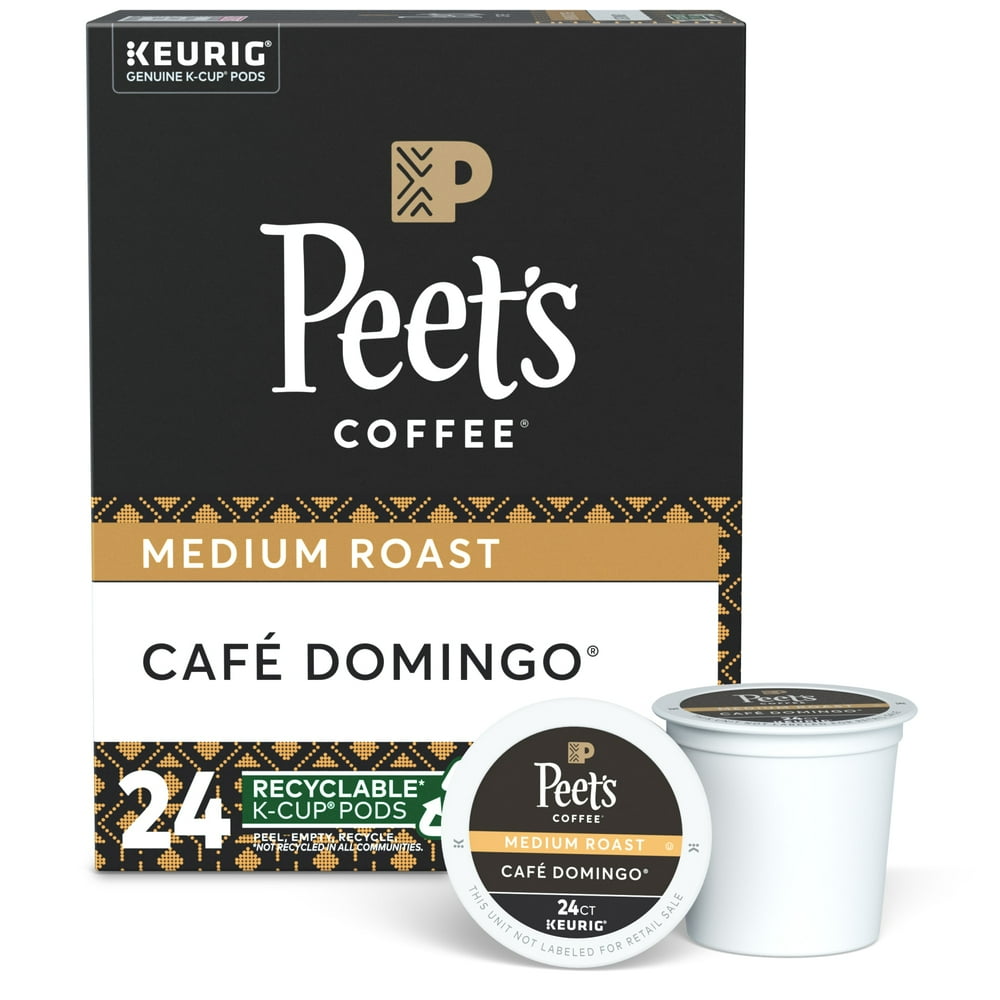 Peet's Coffee KCup Pods, Café Domingo Medium Roast (24 Count) Single