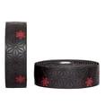 thumbnail image 1 of Lightweight Bicycle Handlebar Tape with Anti-Slip & Sweat Absorption Features, Shock-Absorbing Design for Road/Mountain/Fixie Bikes – Stylish Dual-Color (Black Base with Red Floral Print) – Ideal for, 1 of 6