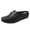 stag126-Black, variant on Women's Flat Backless Loafers Summer Round Toe Flats Metal Accents Slip on Slides Low Top Casual Shoe Lightweight Comfort Work Office Dress Shoes