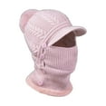 thumbnail image 4 of Gorro de pasamontañas de punto elástico, bufanda para el cuello, gorro transpirable con botones, gorro de máscara de esquí de invierno cálido para , Rosado Sunnimix pasamontañas para motocicleta, 4 of 7
