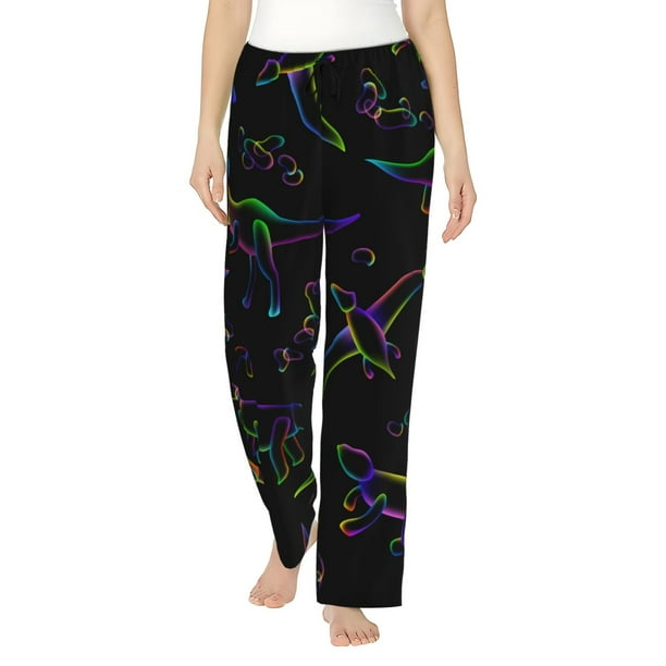 Balery Dinosaur Pantalones de pijama para mujer, pijamas ultraligeros, pantalones de estar por casa-Small