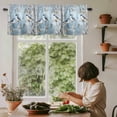 thumbnail image 5 of Blue Bird Brach Leaves Window Valance Curtain Trees Oil Painting Rod Pocket Short Curtain for Living Room, Bedroom & Kitchen Window Decor 42x18in, 5 of 8