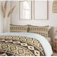 thumbnail image 6 of Ambesonne Aztec Duvet Cover Sets, Mexican Lines and Triangles, 2-King, Mustard Cocoa, 6 of 7