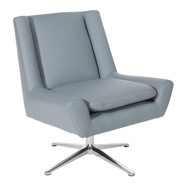 Fauteuil d'Appoint en Similicuir Gris Charbon avec Base en Aluminium