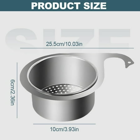 

TinyGlam Stainless Steel Swan Sink Strainer Basket Multifunction Hanging Sink Strainer Colander Drain Basket Easy to Use Kitchen special multi-functional drain basket hanging drai