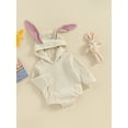 thumbnail image 3 of Bslissey Baby Girls Boys Easter Hood Corduroy Romper Long Sleeve Bunny Ears Hooded Jumpsuit Newborn Infant Casual Cute Bodysuit for Spring Fall 3M 6M 12M 18M, 3 of 9