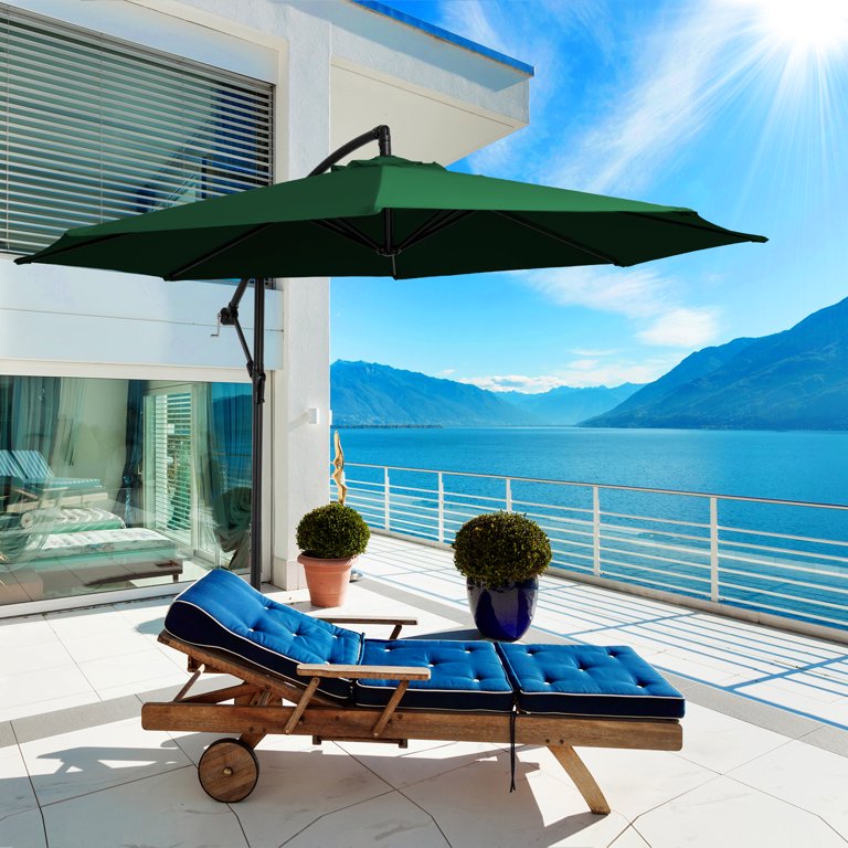 jearey patio umbrellas 6.5x10 ft Rectangular Outdoor Market Umbrella with Push Button Tilt and Crank, Rectangle Table Umbrella 6 Sturdy Ribs UV Protection for Pool Garden Backyard Deck, Yellow the set includes a generous beige storage bag JEAREY 10-ft Iron Beige Crank