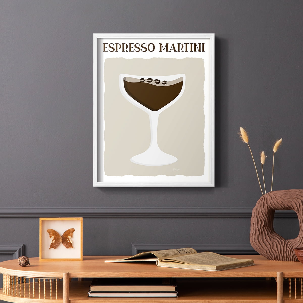 Espresso Martini in Paper Solid Wood 8 x 10 Framed Print
