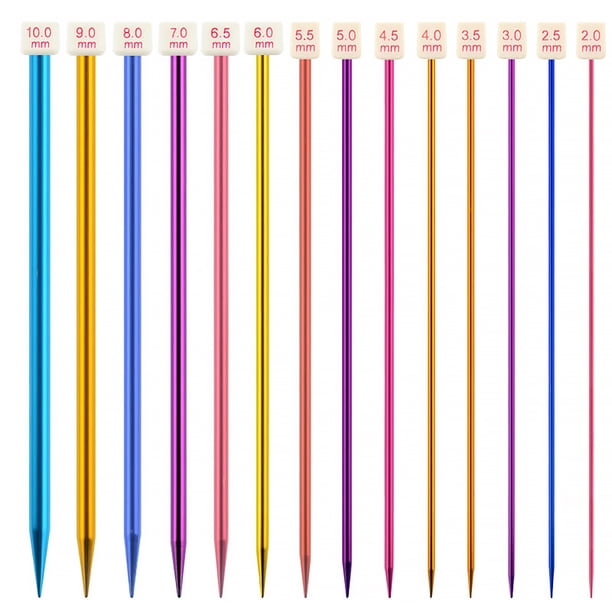 Wosthever Agujas de tejer al azar de colores, suéter, de tejer de aluminio portátil, equipo de costura para manualidades DIY, suministros para el Artesanía 28 piezas/juego