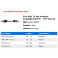 thumbnail image 2 of Front Right CV Axle Assembly - Compatible with 1997 - 1999 Acura CL 1998, 2 of 2