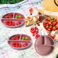 thumbnail image 2 of Plato de silicona para comedor, vajilla para cena infantil, cuencos para comer lavables para niños pequeños, vajilla reutilizable para el hogar, rosa seitruly BA000329-03, 2 of 6