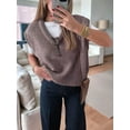 thumbnail image 5 of Womens Fall Fashion Sweater Tops Trendy Western Knit Business Casual Work Cap Sleeve Vest Cute Outfits Tops Khaki L, 5 of 9