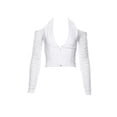 thumbnail image 4 of Gupgi Women Halter Crop Tops, Ruched Long Sleeve Off Shoulder T-Shirts, 4 of 6