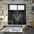 thumbnail image 6 of Fierce Black Panther Half Window Tier Curtains 24 Inch Blackout Thermal Insulating Kitchen Linen Tier Curtains for Kitchen, Bathroom, Cafe Home Decor, 6 of 7