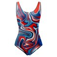 thumbnail image 2 of Aayomet Swimming Suit Ruffle Cutout High Waisted Bathing Suits Tummy Control Square Neck Wrap,Blue L, 2 of 4