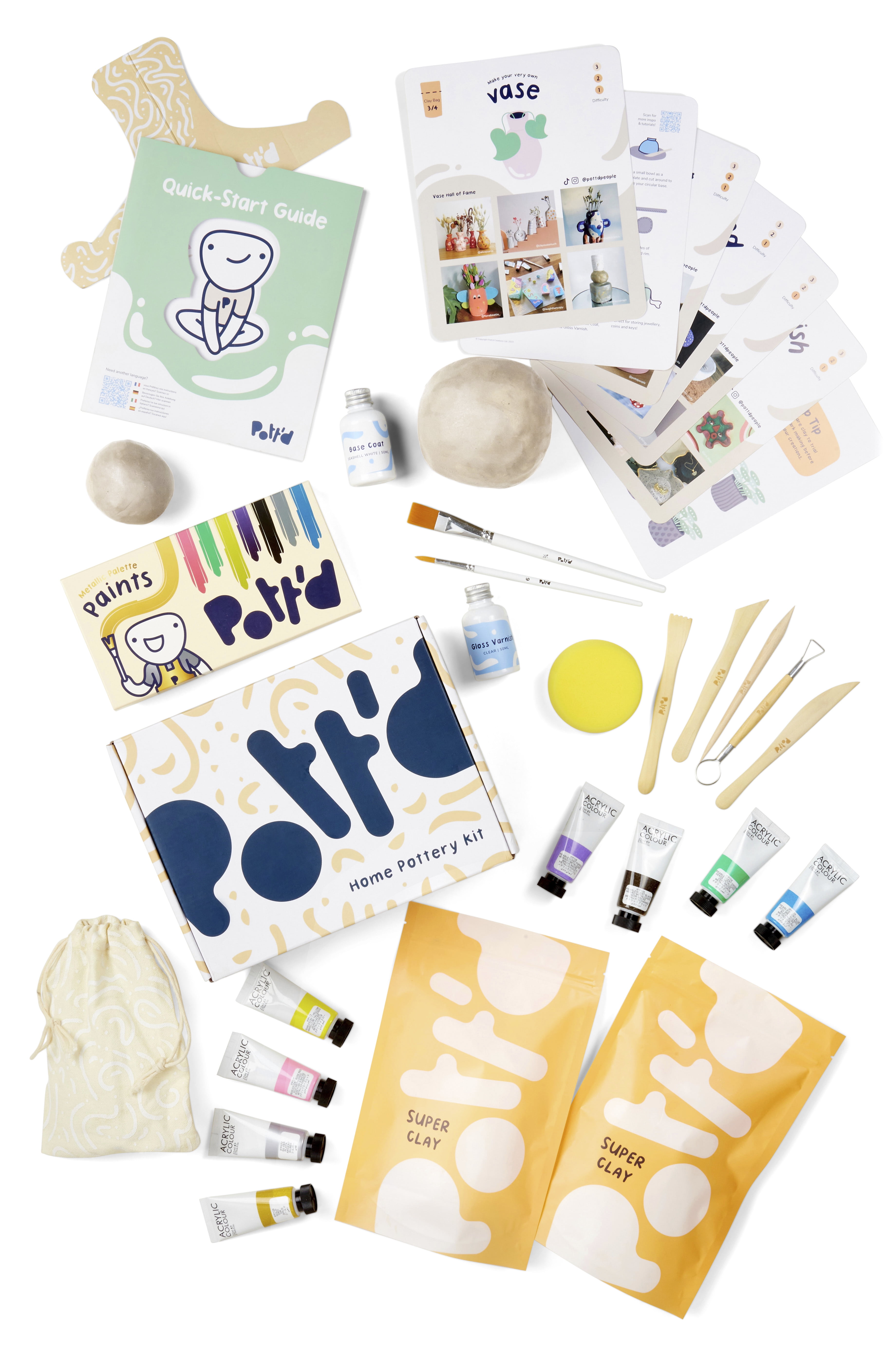 Pottery Kit - Air Dry Clay, Paint & Tools – Social Pottery