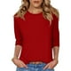 thumbnail image 2 of Sudadera con capucha,Camiseta de mujer con cuello redondo y manga 3/4, corte holgado e informal, tela de imitación de rejilla, cómoda para uso doméstico y diario, sopatenor, 2 of 6