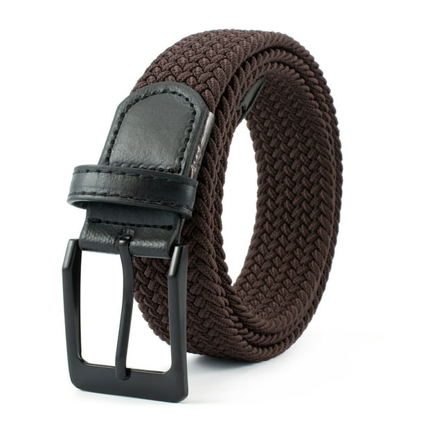 Cinturón elástico para hombre de 105 cm, con hebilla negra y tejido elástico.