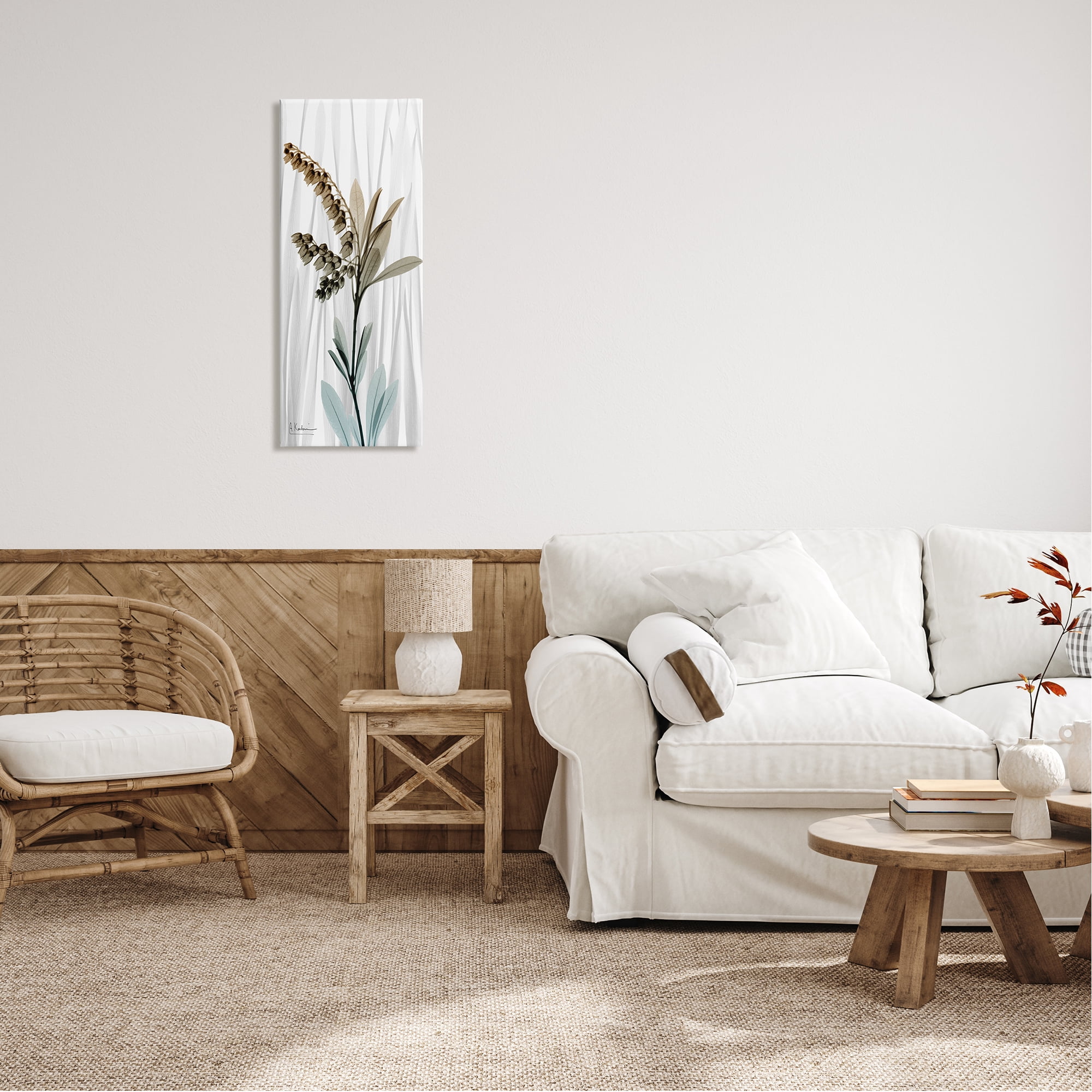 Stupell Industries Modern Snowdrops Flower Botanical & Floral Painting Gallery Wrapped Canvas Print Wall Art, 13 x 30