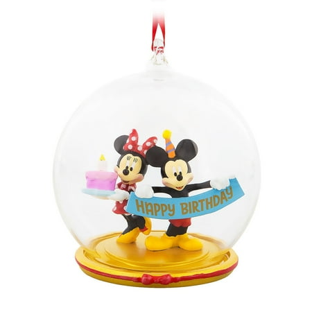 Mickey Mouse Ears Christmas Ornaments Disney Mickey and Minnie Mouse Birthday Ornament Globe Christmas Ornament New ()