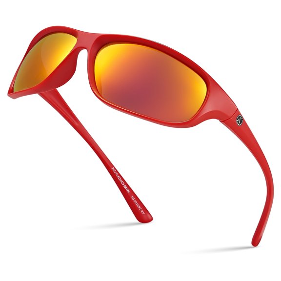 Xagger Wrap Around Sport Polarized Sunglasses for Men Women Running Driving Fishing TR90 Frame Glasses