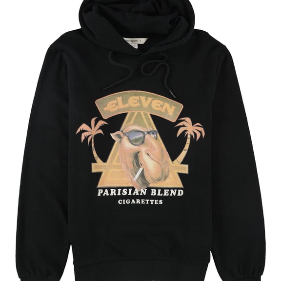 Elevenparis Mens Parisian Blend Hoodie Sweatshirt, Black, Medium