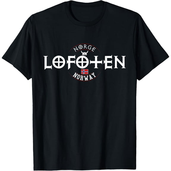 Lofoten Norway Norge T-ShirtMen and women, White Black T-shirt, size: Extra large S-1413XL