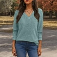 thumbnail image 2 of GEWSEY V Neck Long Sleeve Shirts for Women Casual Fall Tops Lightweight Tunic Sweaters Fashion Clothes Loose Fit 2025 (Mint Green, XXL), 2 of 4