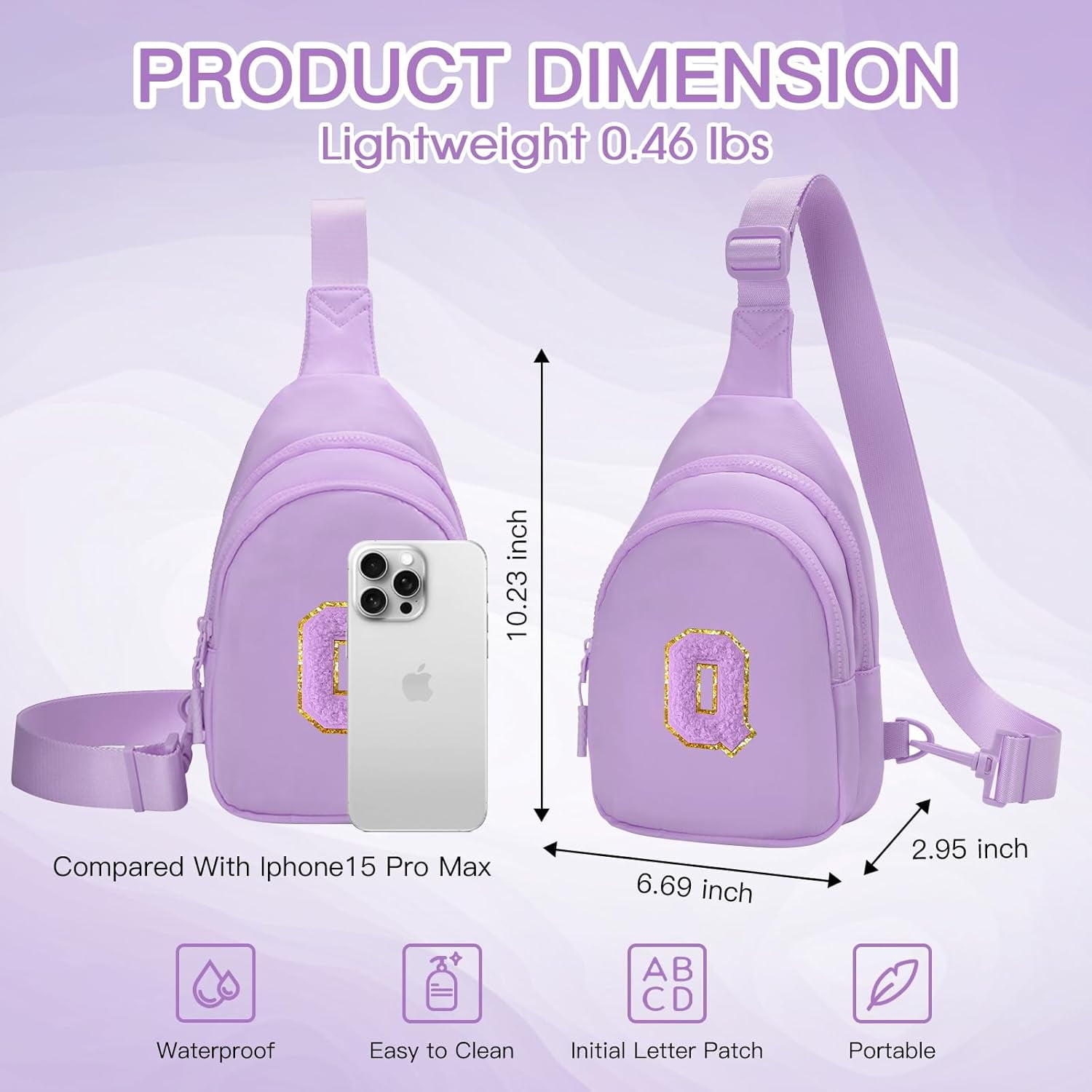 Small Initial Sling Bag for Girls & Women - Cute Crossbody Fanny Pack Birthday Gifts for 7 8 9 10 11 12 13 Year Old Girls