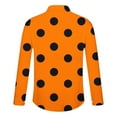 thumbnail image 4 of gbyLJF Men's Button Down Shirt Lapel Polka Dot Printed Long Sleeve Tops Slim Fit Casual Stretchy Prom Performing Blouse, 4 of 4