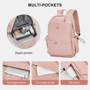 School Backpack Womens, Causal Travel School Bags 15.6 Inch Laptop Backpack for Student Lightweight Rucksack Water Resistant Bookbag College Men Work Daypack Pink